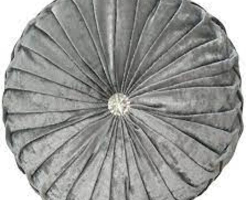 GREY ROUND THROW PILLOW