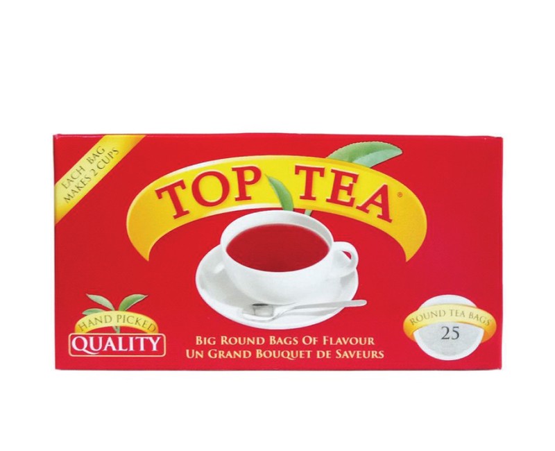 Top Tea plain 52g x 25 Round Tea Box Pack Bags