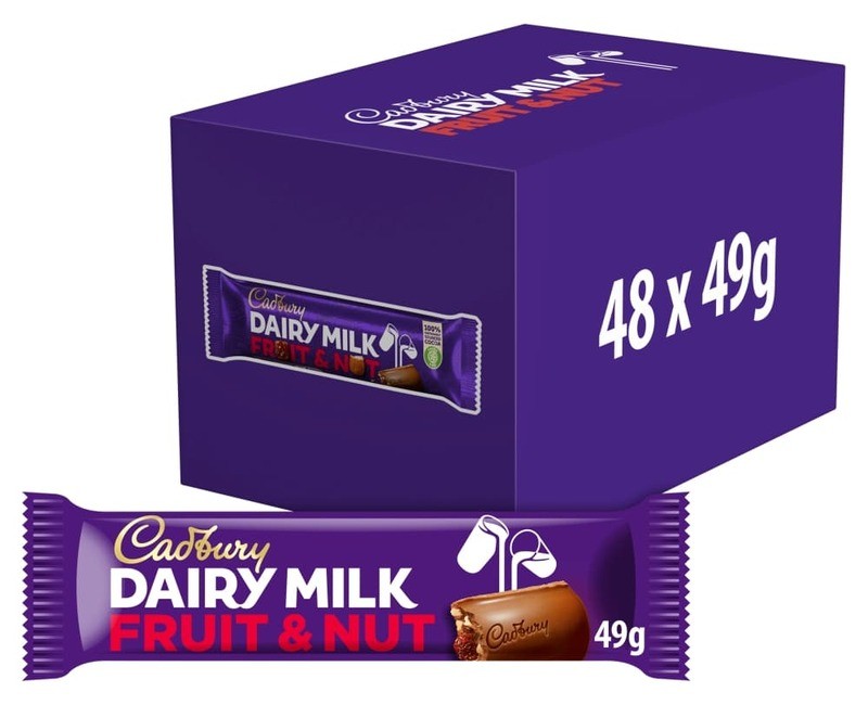 CADBURY DAIRY MILK FRUIT & NUT - 48 x 49G BARS ₦1,480.00 – ₦106,260.00