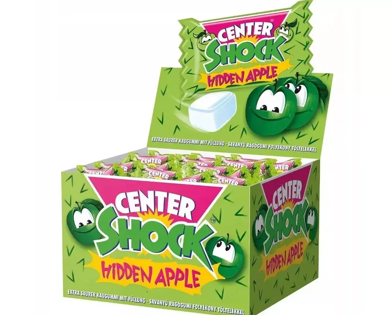 100PCS CHUPA CHUPS CENTER SHOCK WILD APPLE LIQUID-FILLED SOUR BUBBLE GUM BOX ₦32,362.79