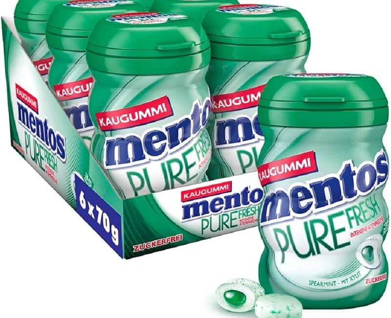 MENTOS 50P PURE FRESH GUM (SPEARMINT FLAVOUR) 6 BOTTLES X 6 BOXES ₦89,000.00