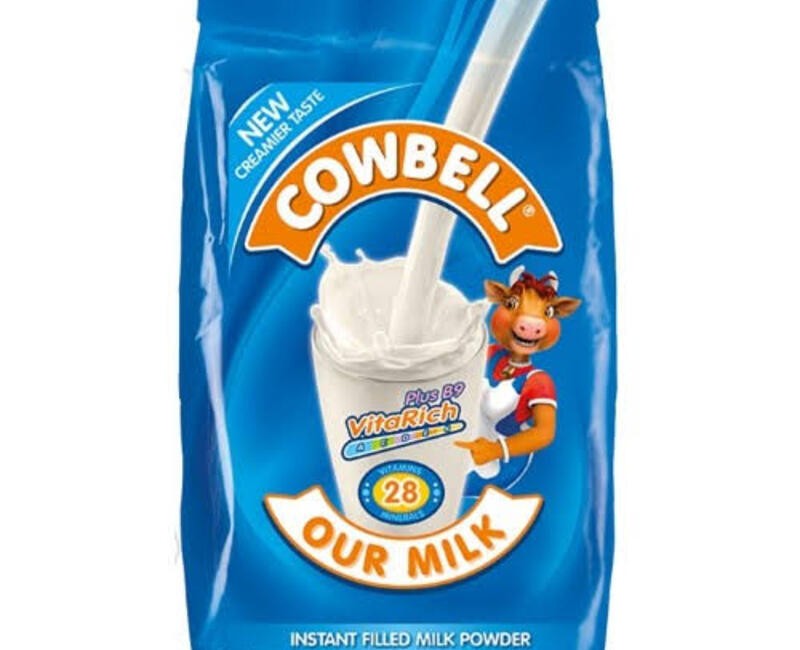 COWBELL PLAIN 320G X 12 SACHET CARTON ₦50,000.00